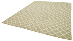 Nepal Geometric Beige Geometric Wool Cotton Handmade Rug 9'0'' x 12'0''