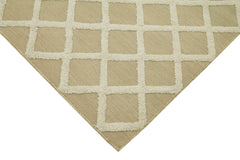 Nepal Geometric Beige Geometric Wool Cotton Handmade Rug 9'0'' x 12'0''