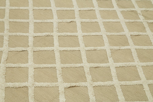 Nepal Geometric Beige Geometric Wool Cotton Handmade Rug 9'0'' x 12'0''