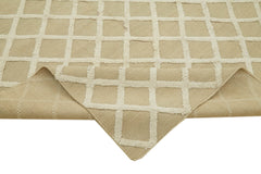 Nepal Geometric Beige Geometric Wool Cotton Handmade Rug 9'0'' x 12'0''