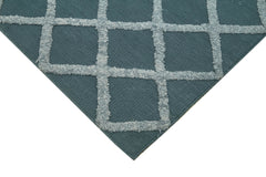 Nepal Geometric Blue Geometric Wool Cotton Handmade Rug 8'7'' x 10'0''