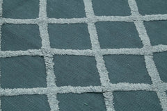 Nepal Geometric Blue Geometric Wool Cotton Handmade Rug 8'7'' x 10'0''