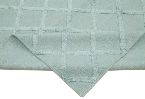 Nepal Geometric Blue Geometric Wool Cotton Handmade Rug 8'7'' x 10'0''