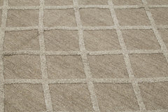 Nepal Geometric Brown Geometric Wool Cotton Handmade Rug 8'0'' x 10'0''