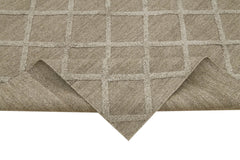 Nepal Geometric Brown Geometric Wool Cotton Handmade Rug 8'0'' x 10'0''