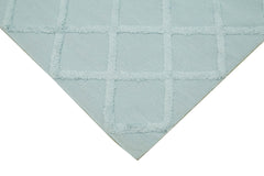 Nepal Geometric Blue Geometric Wool Cotton Handmade Rug 8'0'' x 10'0''