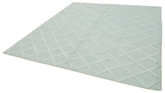 Nepal Geometric Blue Geometric Wool Cotton Handmade Rug 8'0'' x 10'0''