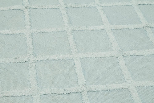 Nepal Geometric Blue Geometric Wool Cotton Handmade Rug 8'0'' x 10'0''