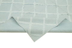 Nepal Geometric Blue Geometric Wool Cotton Handmade Rug 8'0'' x 10'0''