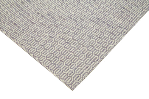 Nepal Geometric Purple Geometric Wool Cotton Handmade Rug 8'1'' x 10'0''