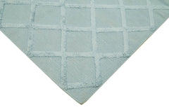 Nepal Geometric Blue Geometric Wool Cotton Handmade Rug 8'1'' x 10'0''