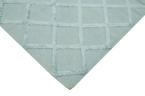 Nepal Geometric Blue Geometric Wool Cotton Handmade Rug 8'1'' x 10'0''