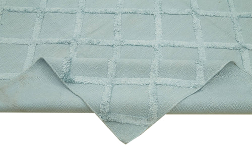 Nepal Geometric Blue Geometric Wool Cotton Handmade Rug 8'1'' x 10'0''