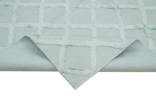 Nepal Geometric Blue Geometric Wool Cotton Handmade Rug 8'1'' x 10'0''