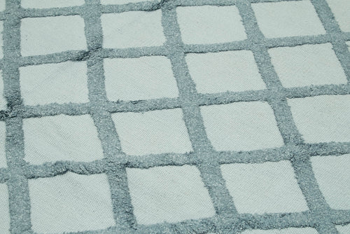 Nepal Geometric Blue Geometric Wool Cotton Handmade Rug 8'1'' x 10'0''