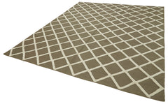 Nepal Geometric Brown Geometric Wool Cotton Handmade Rug 8'1'' x 10'0''