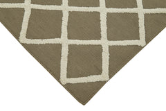 Nepal Geometric Brown Geometric Wool Cotton Handmade Rug 8'1'' x 10'0''