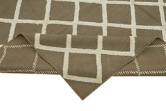 Nepal Geometric Brown Geometric Wool Cotton Handmade Rug 8'1'' x 10'0''