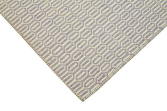 Nepal Geometric Purple Geometric Wool Cotton Handmade Rug 8'1'' x 10'0''