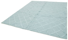 Nepal Geometric Blue Geometric Wool Cotton Handmade Rug 8'1'' x 10'0''