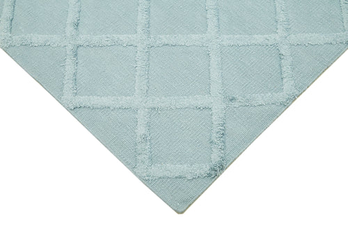 Nepal Geometric Blue Geometric Wool Cotton Handmade Rug 8'1'' x 10'0''