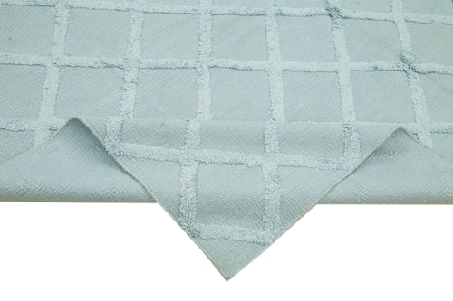 Nepal Geometric Blue Geometric Wool Cotton Handmade Rug 8'1'' x 10'0''