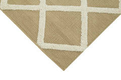 Nepal Geometric Beige Geometric Wool Cotton Handmade Rug 8'0'' x 10'0''
