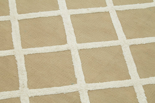 Nepal Geometric Beige Geometric Wool Cotton Handmade Rug 8'0'' x 10'0''