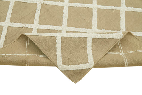 Nepal Geometric Beige Geometric Wool Cotton Handmade Rug 8'0'' x 10'0''