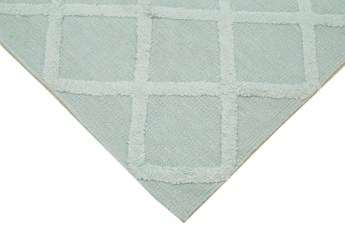 Nepal Geometric Blue Geometric Wool Cotton Handmade Rug 8'1'' x 10'0''