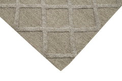 Nepal Geometric Grey Geometric Wool Cotton Handmade Rug 8'1'' x 10'0''