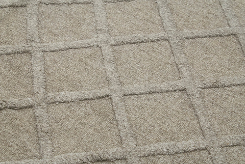 Nepal Geometric Grey Geometric Wool Cotton Handmade Rug 8'1'' x 10'0''