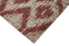 Purpleocco Red Geometric Wool Cotton Handmade Rug 8'10'' x 11'9''