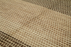 Purpleocco Brown Geometric Wool Cotton Handmade Rug 8'11'' x 12'6''