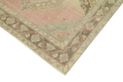 Zile Beige Vintage Cotton Wool Handmade Area Rug 4'8'' x 12'3''