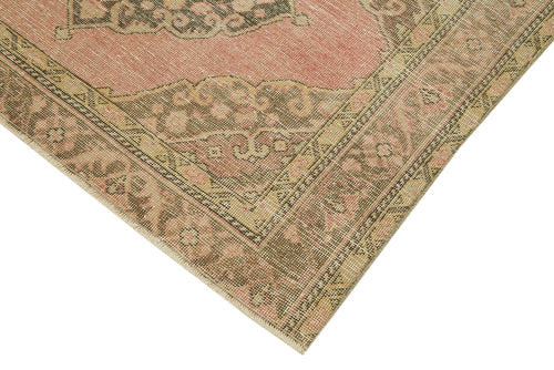Zile Beige Vintage Cotton Wool Handmade Area Rug 4'7'' x 12'6''