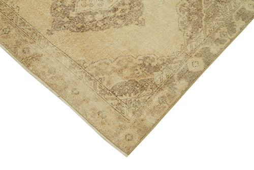 Zile Beige Vintage Cotton Wool Handmade Area Rug 4'4'' x 12'4''