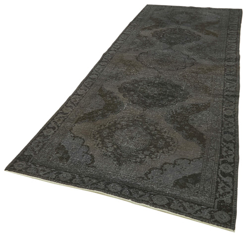 Zile Grey Vintage Cotton Wool Handmade Area Rug 4'2'' x 12'2''