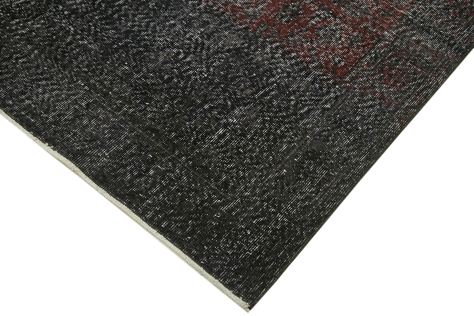 Handmade Vintage Area Rug – Black Turkish Wool Rug 4'9'' x 12'2'' Cotton Wool Carpet