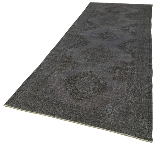 Zile Grey Vintage Cotton Wool Handmade Area Rug 4'6'' x 13'2''
