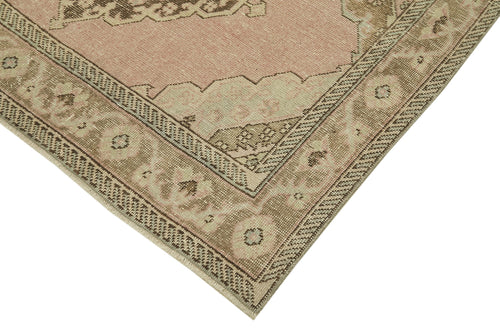 Zile Beige Vintage Cotton Wool Handmade Area Rug 4'9'' x 12'10''