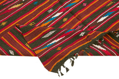 Striped Kilim White Striped Goat Hair Handmade Rug 5'11'' x 10'6''