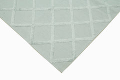 Nepal Geometric Blue Geometric Wool Cotton Handmade Rug 8'0'' x 10'0''