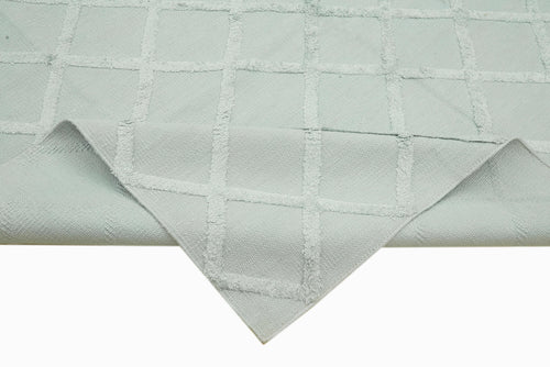 Nepal Geometric Blue Geometric Wool Cotton Handmade Rug 8'0'' x 10'0''