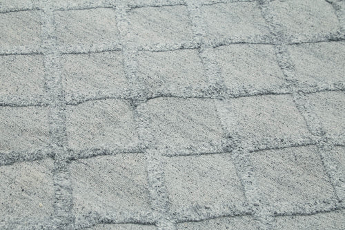 Nepal Geometric Grey Geometric Wool Cotton Handmade Rug 8'0'' x 10'0''