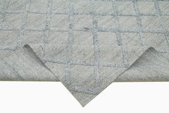 Nepal Geometric Grey Geometric Wool Cotton Handmade Rug 8'0'' x 10'0''