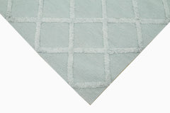 Nepal Geometric Blue Geometric Wool Cotton Handmade Rug 8'0'' x 10'0''