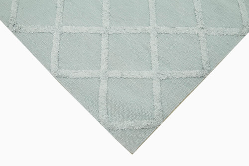 Nepal Geometric Blue Geometric Wool Cotton Handmade Rug 8'0'' x 10'0''