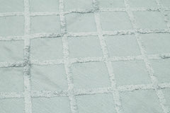 Nepal Geometric Blue Geometric Wool Cotton Handmade Rug 8'0'' x 10'0''