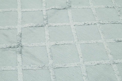 Nepal Geometric Blue Geometric Wool Cotton Handmade Rug 8'0'' x 10'0''